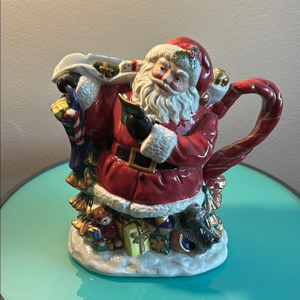 Festive Fitz & Floyd vintage Santa Claus Pitcher